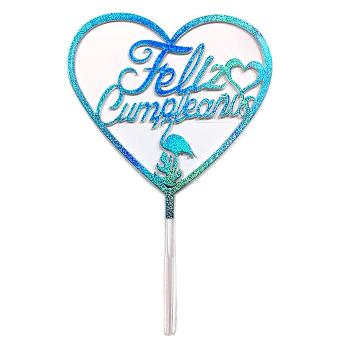 GENERICO - DECO TORTA ACRILICO FC CORAZON CELESTE X1 UNI