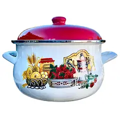 ALEPPO - Olla Cacerola Vintage Enlozada Con Diseño Fresa 26 Cm