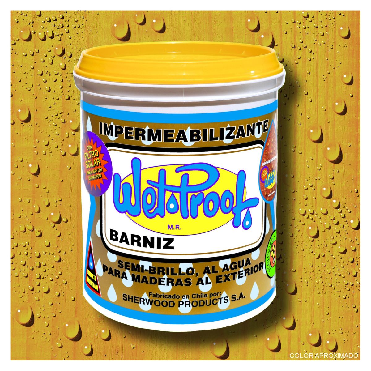 WETPROOF - BARNIZ MADERAS EXTERIOR IMPERMEABILIZANTE WET PROOF® OCRE 1 GALON