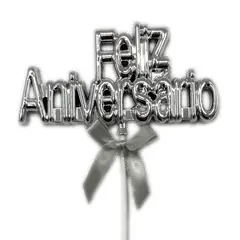 GENERICO - DECO TORTA FA 3D PLATEADO X1 UNI