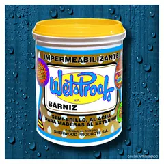 WETPROOF - BARNIZ MADERAS EXTERIOR IMPERMEABILIZANTE WET PROOF® COLONIAL 1 GALON