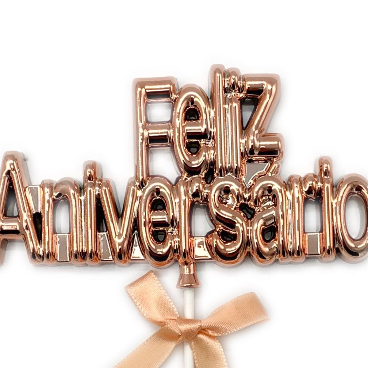 GENERICO - DECO TORTA F.A 3D ROSE GOLD X1 UNI