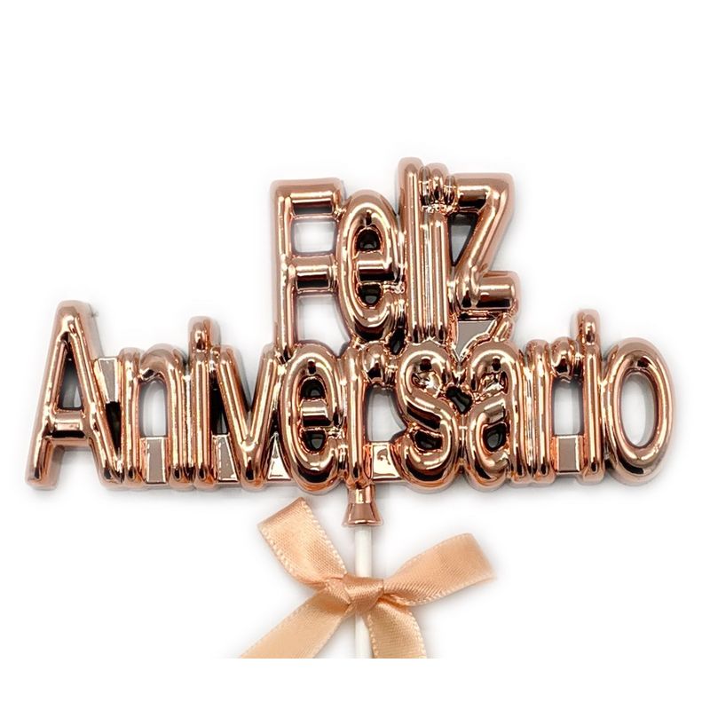 GENERICO - DECO TORTA F.A 3D ROSE GOLD X1 UNI
