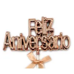 GENERICO - DECO TORTA F.A 3D ROSE GOLD X1 UNI