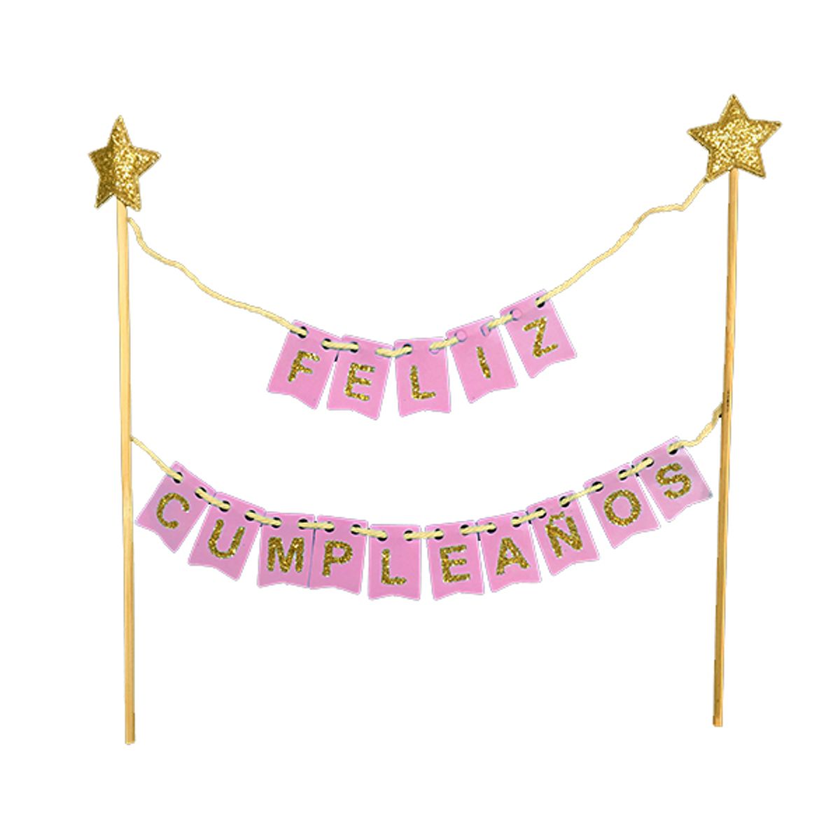 GENERICO - DECO TORTA FC BANDERINES ROSADO X1 UNI