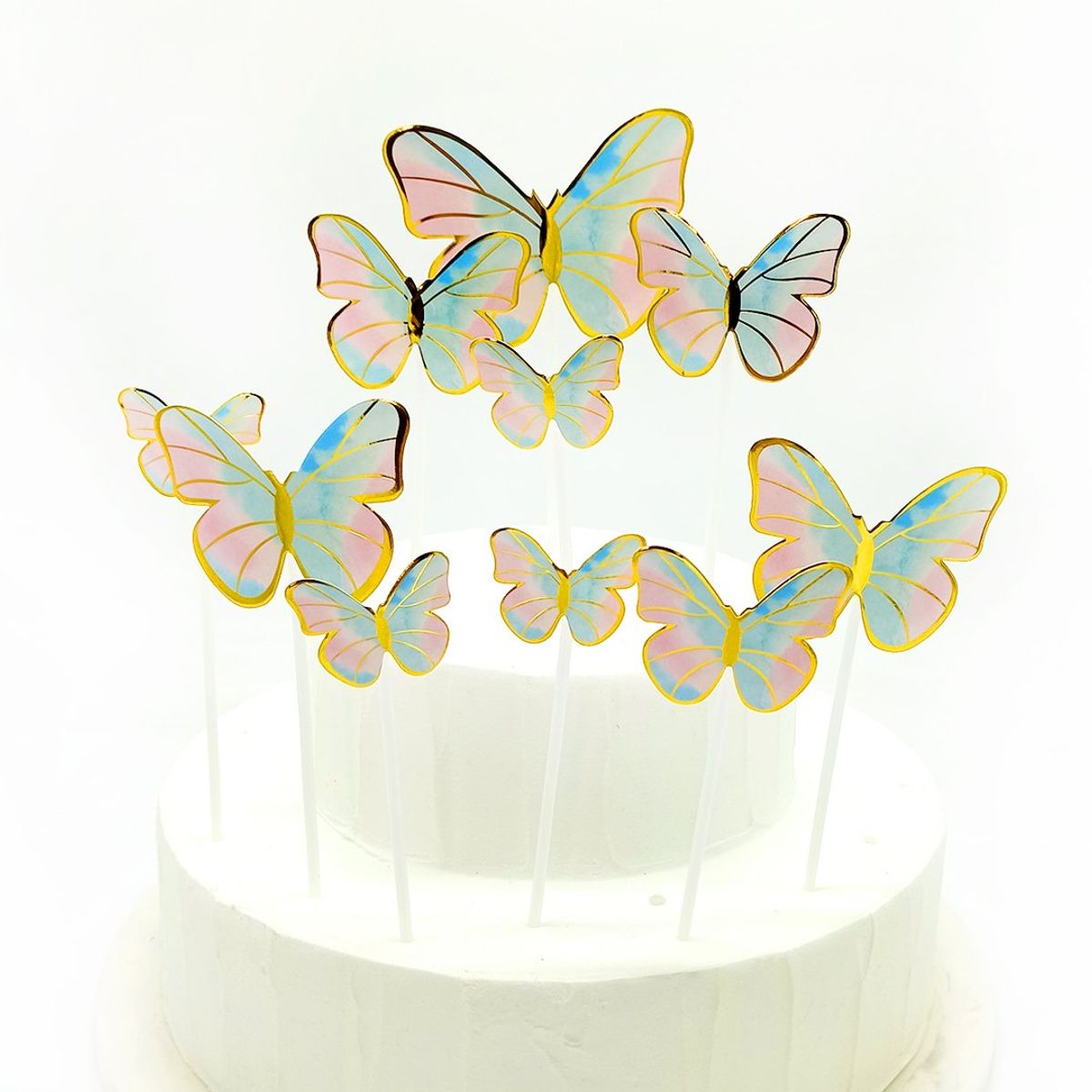 GENERICO - TOPPER DECO MARIPOSA CELESTE X10 UNI