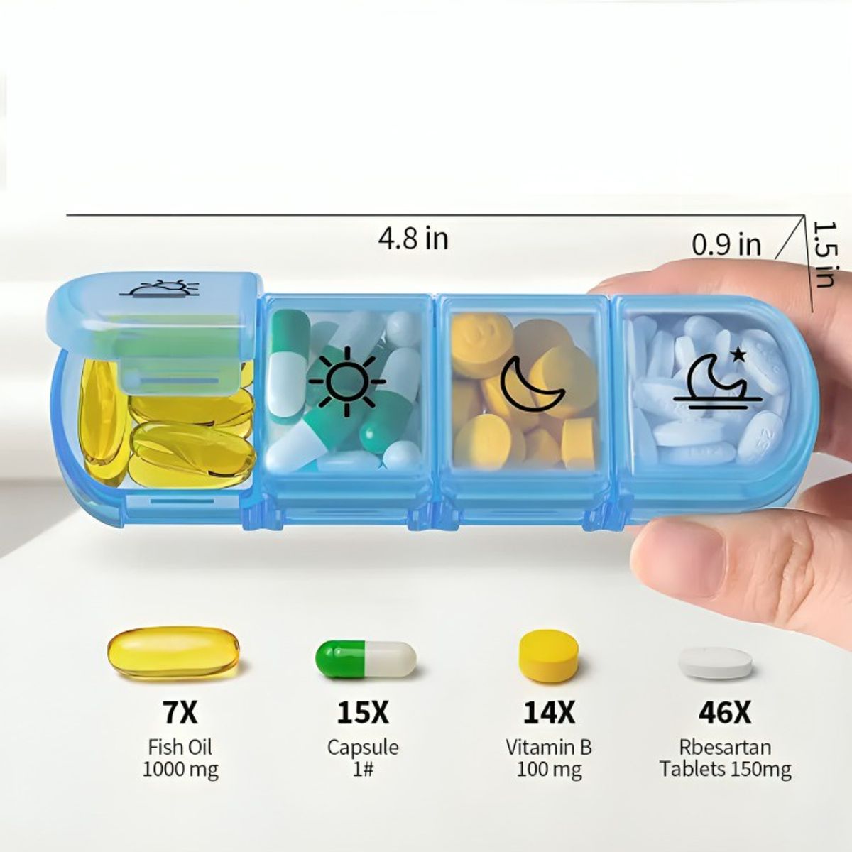 OEM - Pastillero Semanal Organizador Portátil multicolor