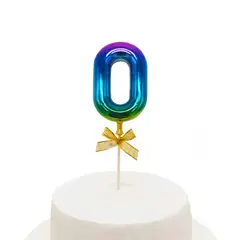GENERICO - TOPPER TORTA NUMERAL MULTICOLOR #0