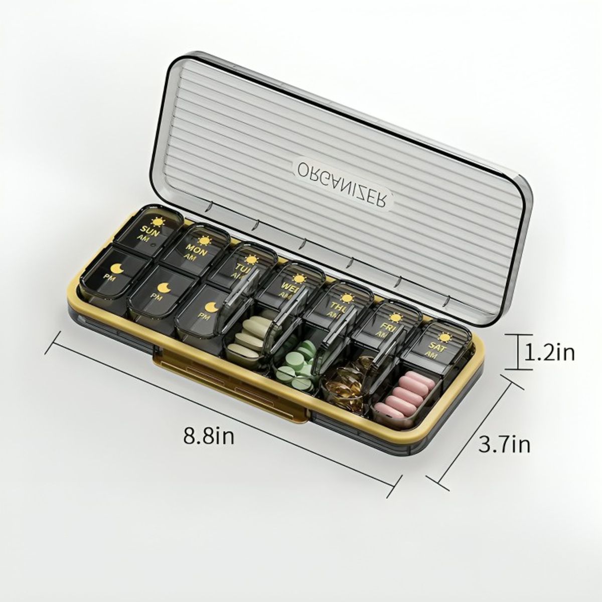 OEM - Organizador De Pastillas Portátil Pastillero Semanal 2 Tomas