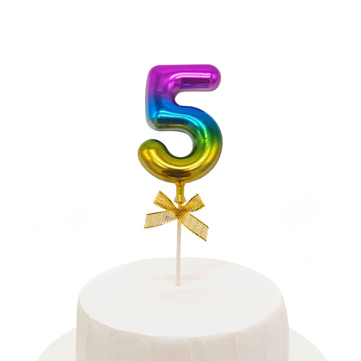 GENERICO - TOPPER TORTA NUMERAL MULTICOLOR 5