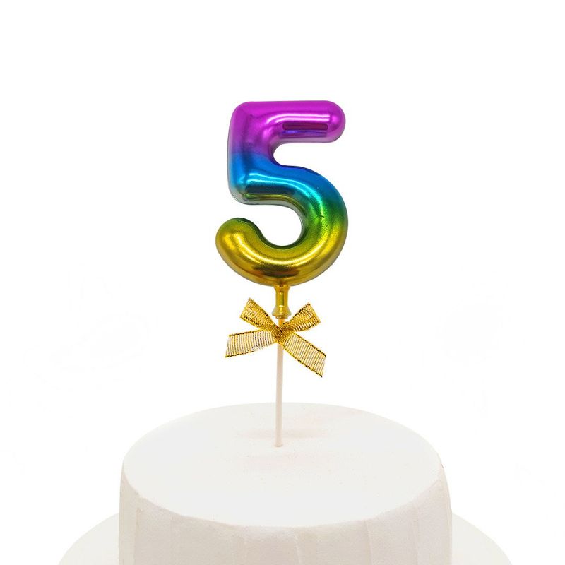 GENERICO - TOPPER TORTA NUMERAL MULTICOLOR 5