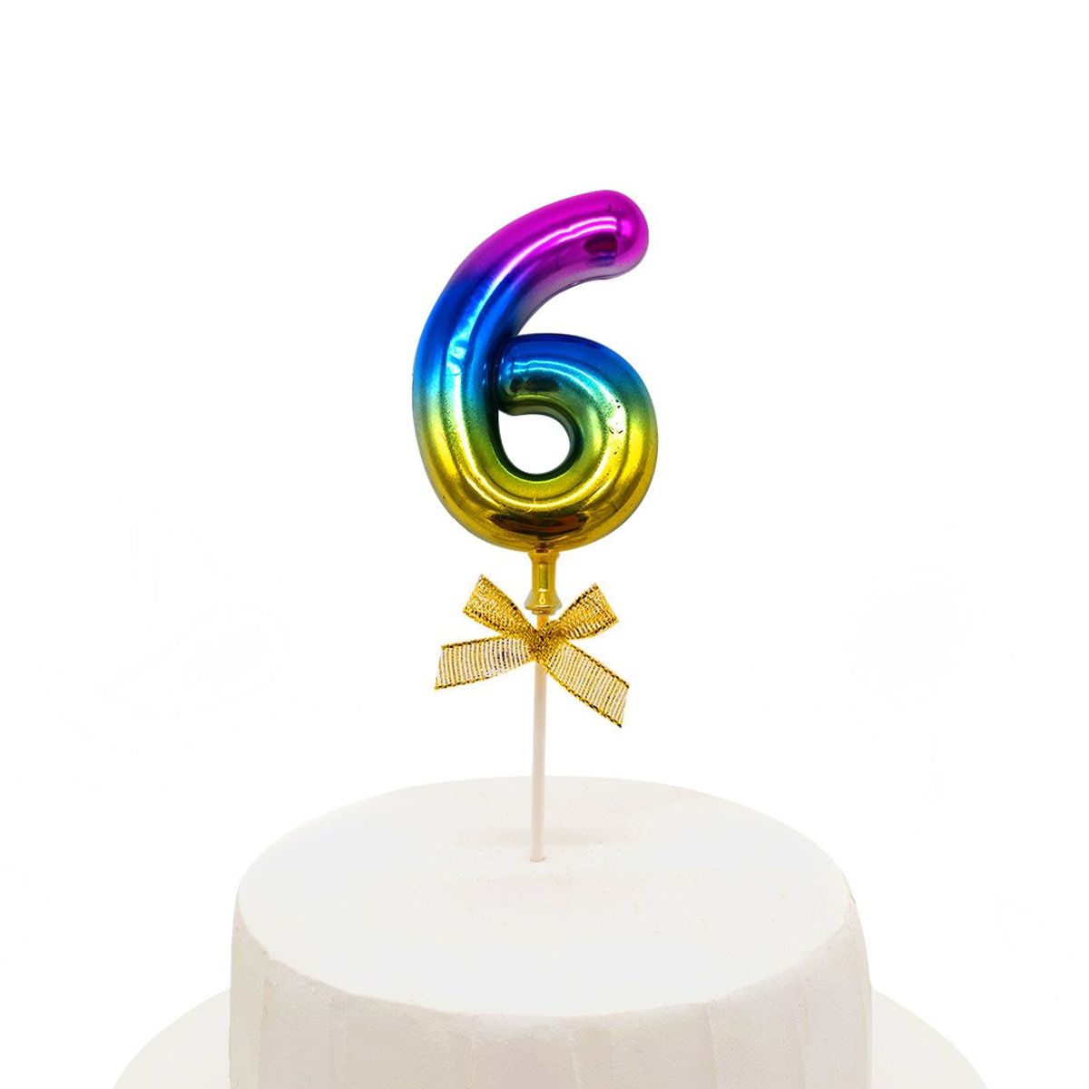 GENERICO - TOPPER TORTA NUMERAL MULTICOLOR 6