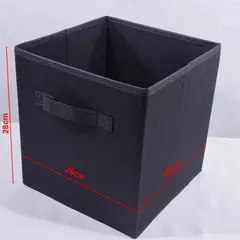 GENERICO - Set De 2 Cajas Organizadoras Plegables de Tela Negra