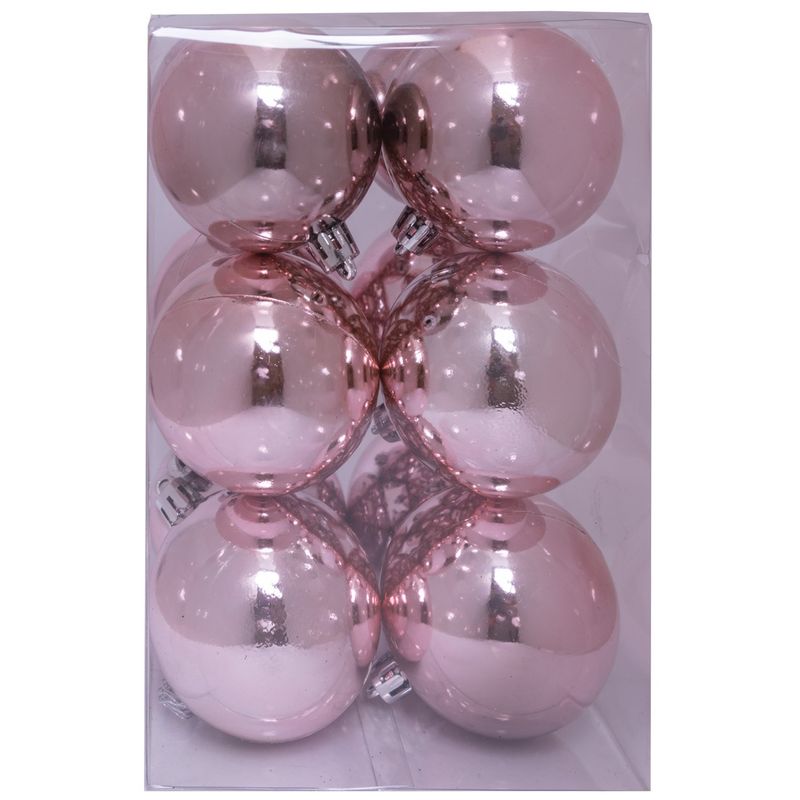 PROPLASTIC - Set de 12 esferas 6 cms color rosado