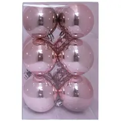 PROPLASTIC - Set de 12 esferas 6 cms color rosado