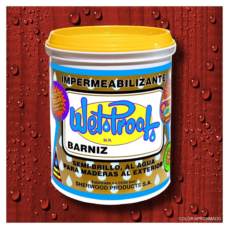 WETPROOF - BARNIZ PARA MADERA IMPERMEABILIZANTE WET PROOF® ROJO 1 GALON
