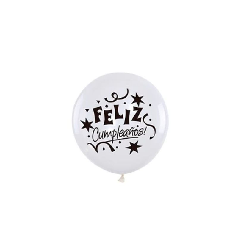 GENERICO - Sticker Para Globos Feliz Cumpleaños Color Negro 2pcs
