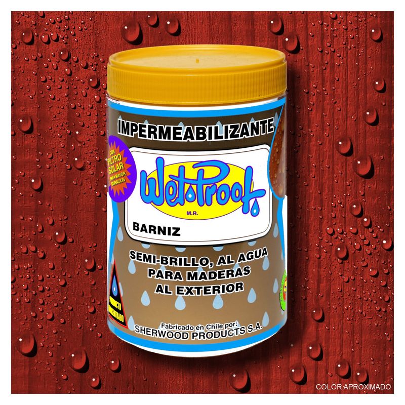 WETPROOF - BARNIZ PARA MADERA IMPERMEABILIZANTE WET PROOF® ROJO 1-4 GALON