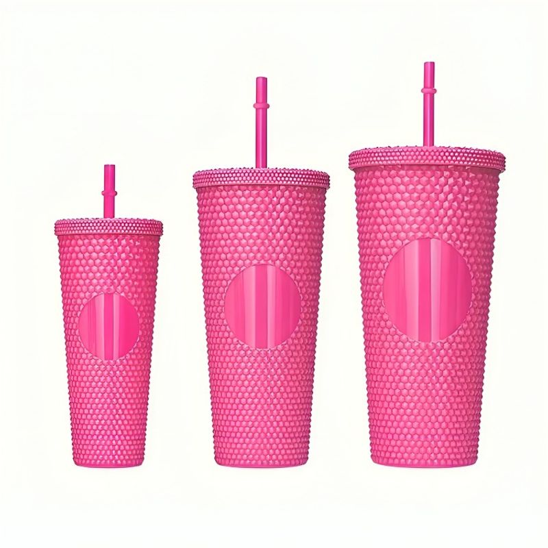 OEM - Pack De 3 Vasos Tumbler Tipo Starbucks rosa