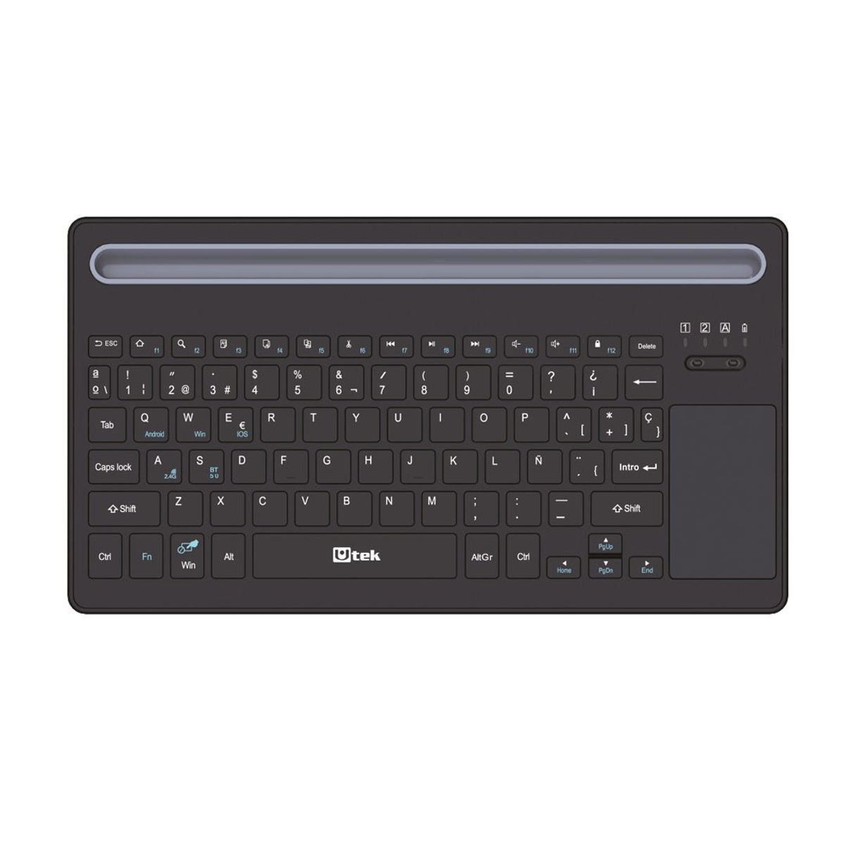 FACTORYTECH - Teclado Inalambrico y Bluetooth Touchpad Recargable UT-KBBT900P