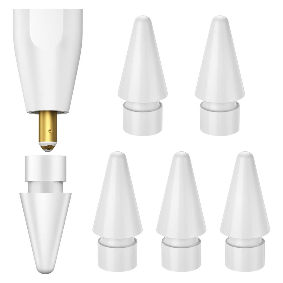 GENERICO - Punta Reemplazo Para Apple Pencil 1era Y 2da Gen Pack 6 Uni