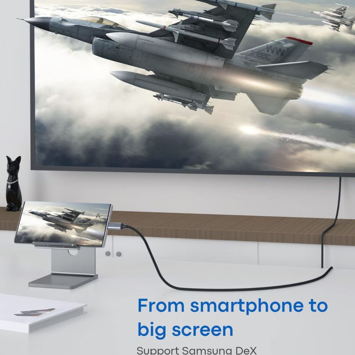 GENERICO - Cable Adaptador Usb Tipo- C A Hdmi 4k 60hz Hdtv Resistente