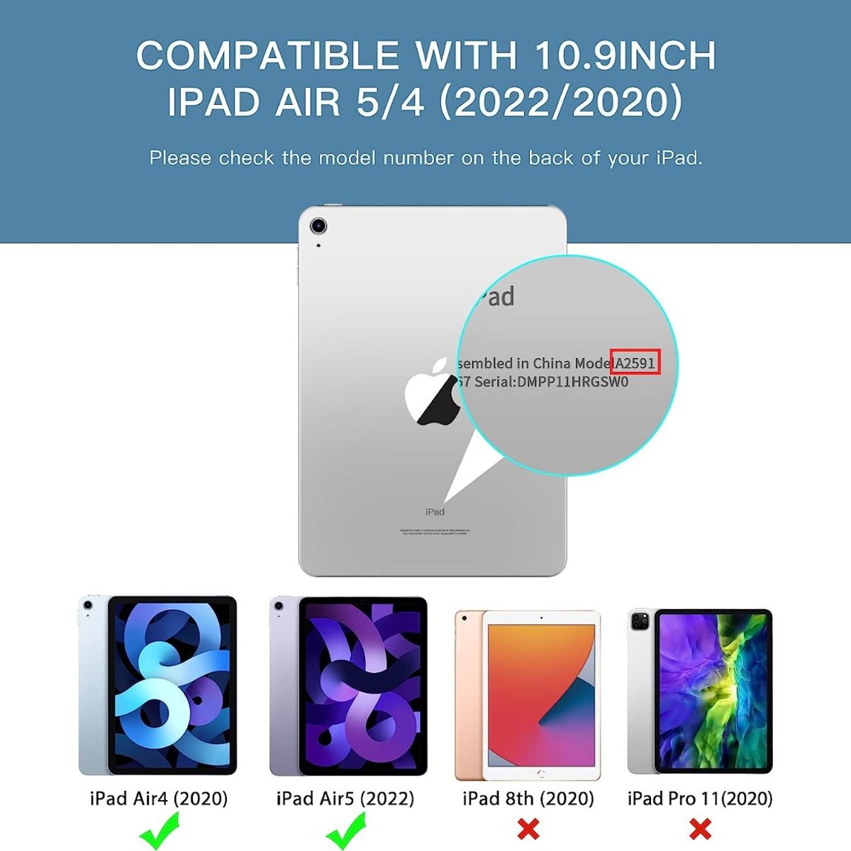 GENERICO - Carcasa Smart Cover Elegante Para iPad Air 4ta 5ta Gen M1