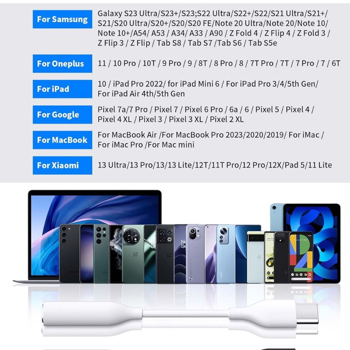 GENERICO - Adaptador Tipo C - Jack Audio 35 Para Samsung S22 S23 S24