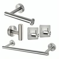 Set De 5 Accesorios De Baño Acero Inoxidable Plata