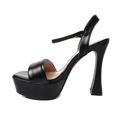 DANCY - Sandalias De Tacones Oblicuos Elegantes Black & White