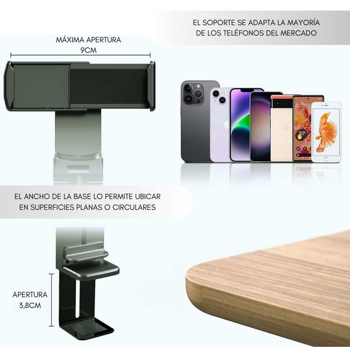 GENERICO - Soporte Celular Teléfono Avión Viajes Maleta Rotación 360