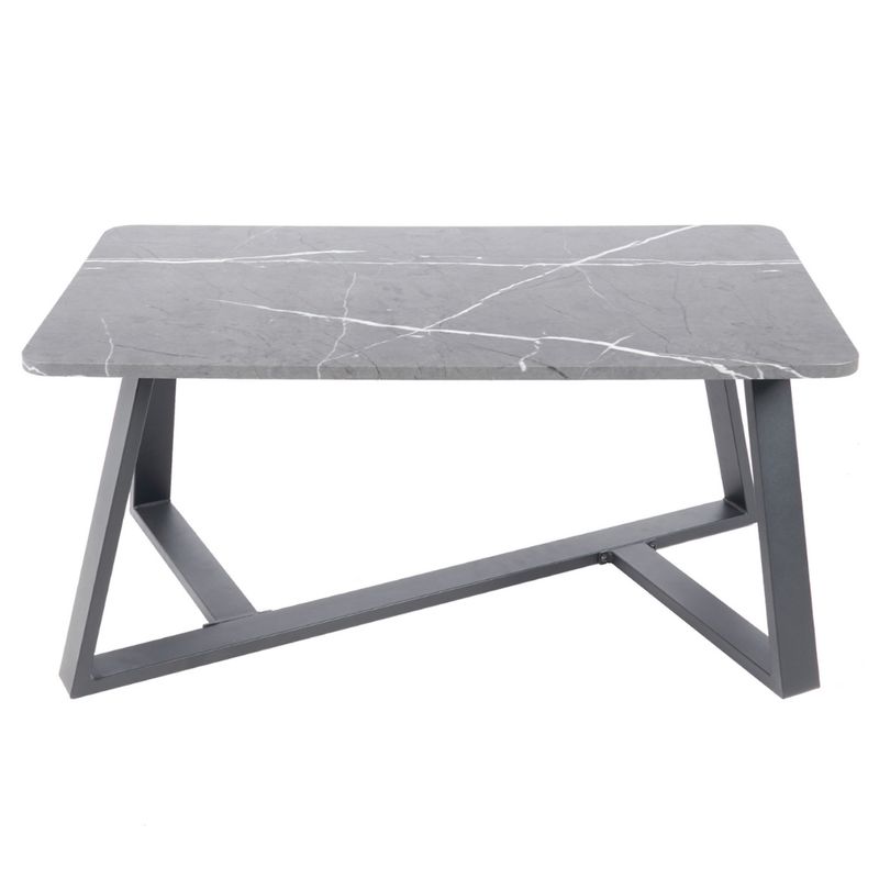 PANDALINO - Mesa de Centro Filippa MDF estilo Mármol y Metal, Moderna y Versátil