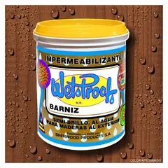 WETPROOF - BARNIZ MADERAS EXTERIOR IMPERMEABILIZANTE WET PROOF® CASTAÑO 1 GALON
