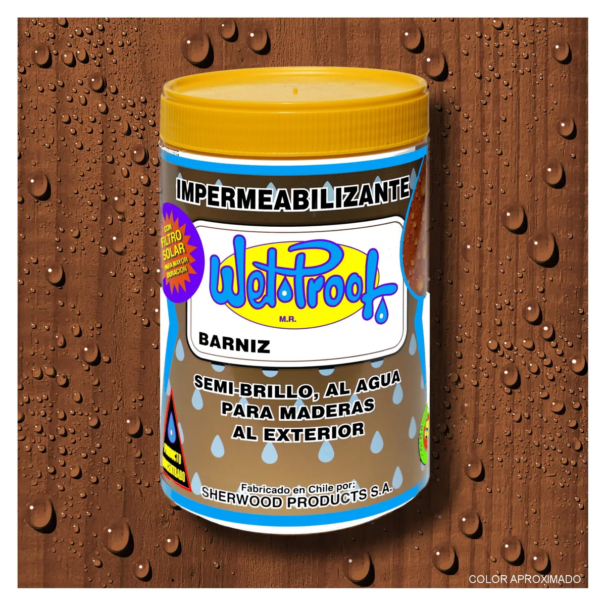 WETPROOF - BARNIZ MADERAS EXTERIOR IMPERMEABILIZANTE WET PROOF® CASTAÑO 1-4 GALON