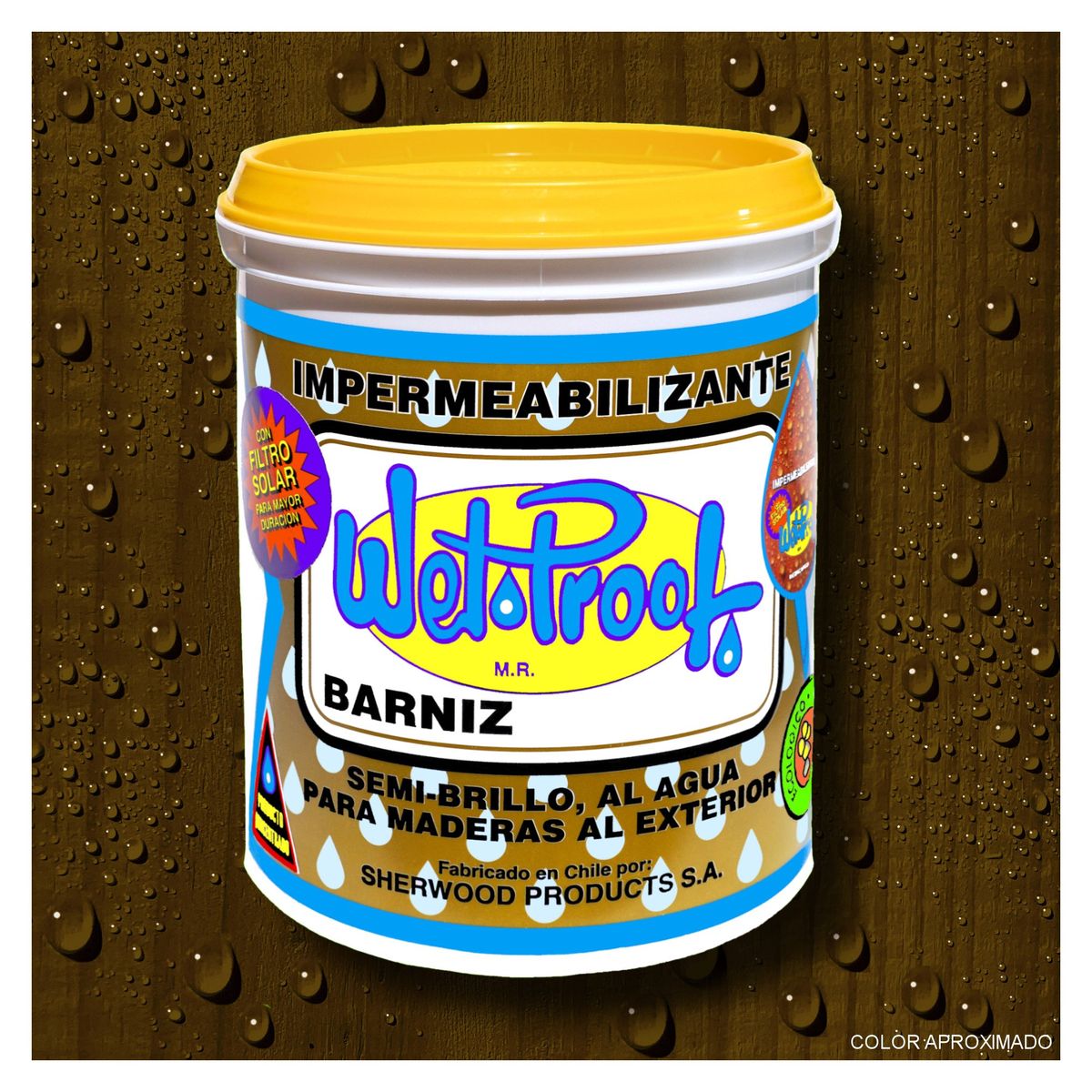 WETPROOF - BARNIZ MADERAS EXTERIOR IMPERMEABILIZANTE WET PROOF® NOGAL 1 GALON