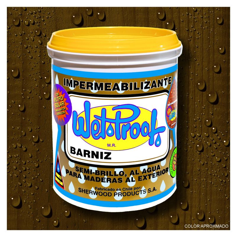 WETPROOF - BARNIZ PARA MADERA IMPERMEABILIZANTE WET PROOF® NOGAL 1 GALON