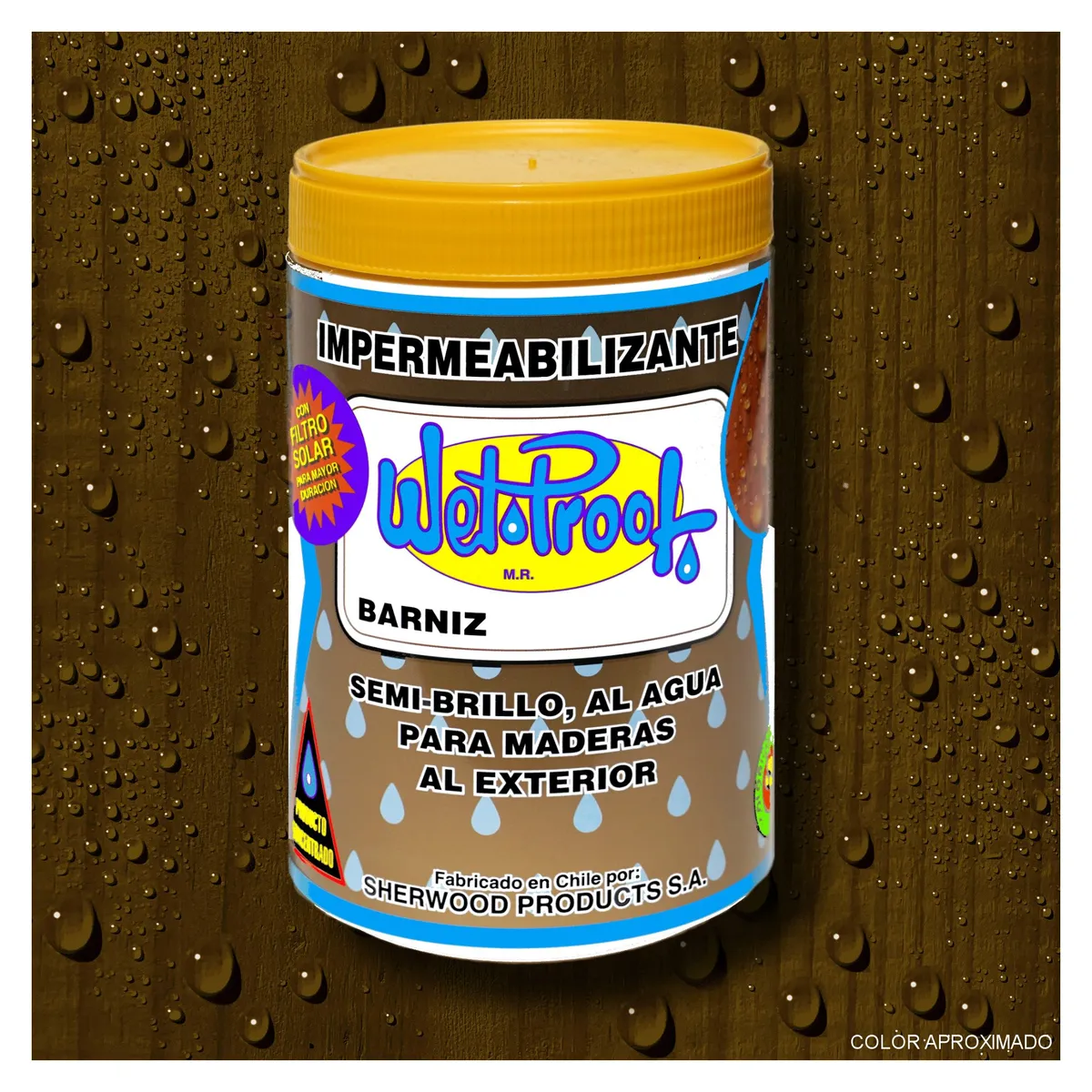 WETPROOF - BARNIZ MADERAS EXTERIOR IMPERMEABILIZANTE WET PROOF® NOGAL 1-4 GALON