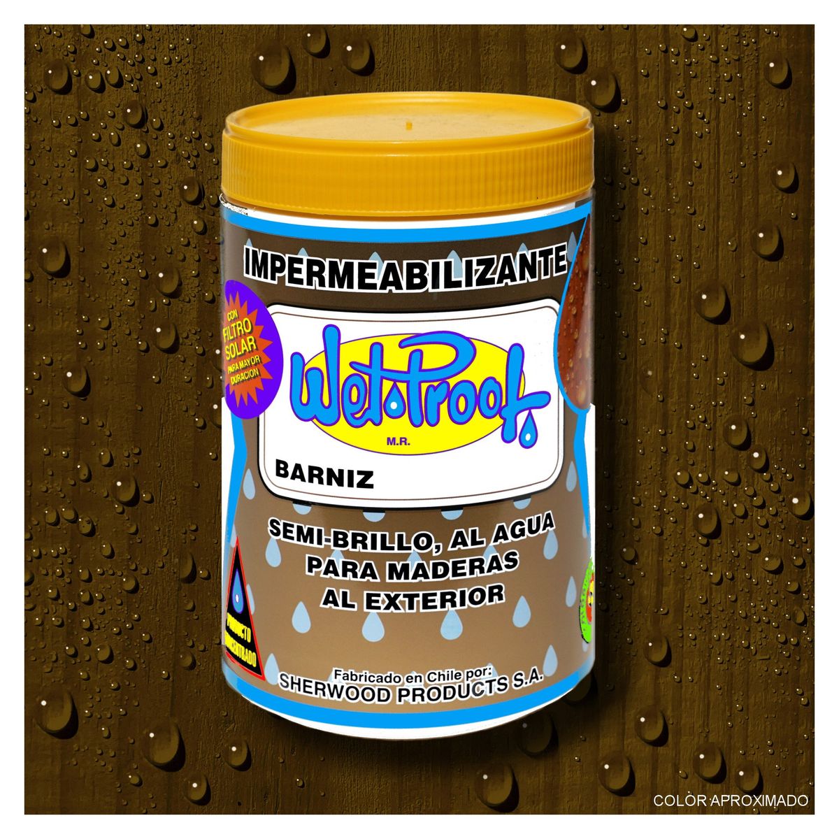 WETPROOF - BARNIZ MADERAS EXTERIOR IMPERMEABILIZANTE WET PROOF® NOGAL 1-4 GALON