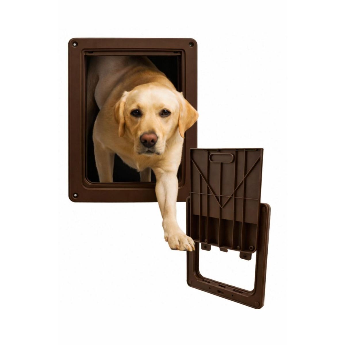 GENERICO - Puerta para Perros con Traba Seguridad 35x29 cm Exterior