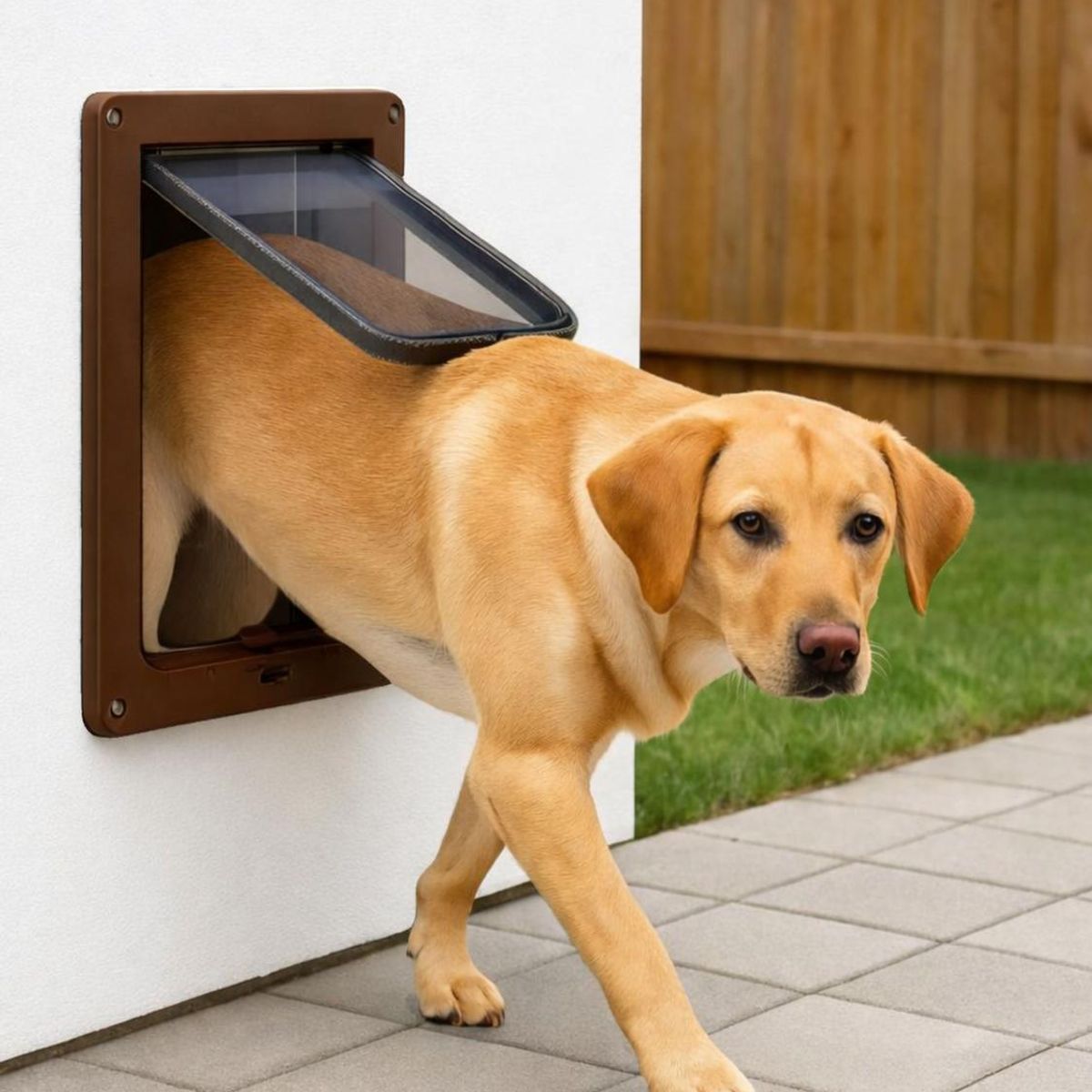 GENERICO - Puerta para Perros con Traba Seguridad 35x29 cm Exterior