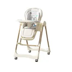 GOLDEN BABY'S - Silla de comer Plegable Multifuncional 3 en 1 de bebé Blanco