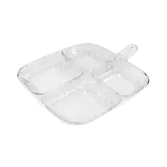 GENERICO - Bandeja de Acrílico con 4 Divisiones - 16 cm