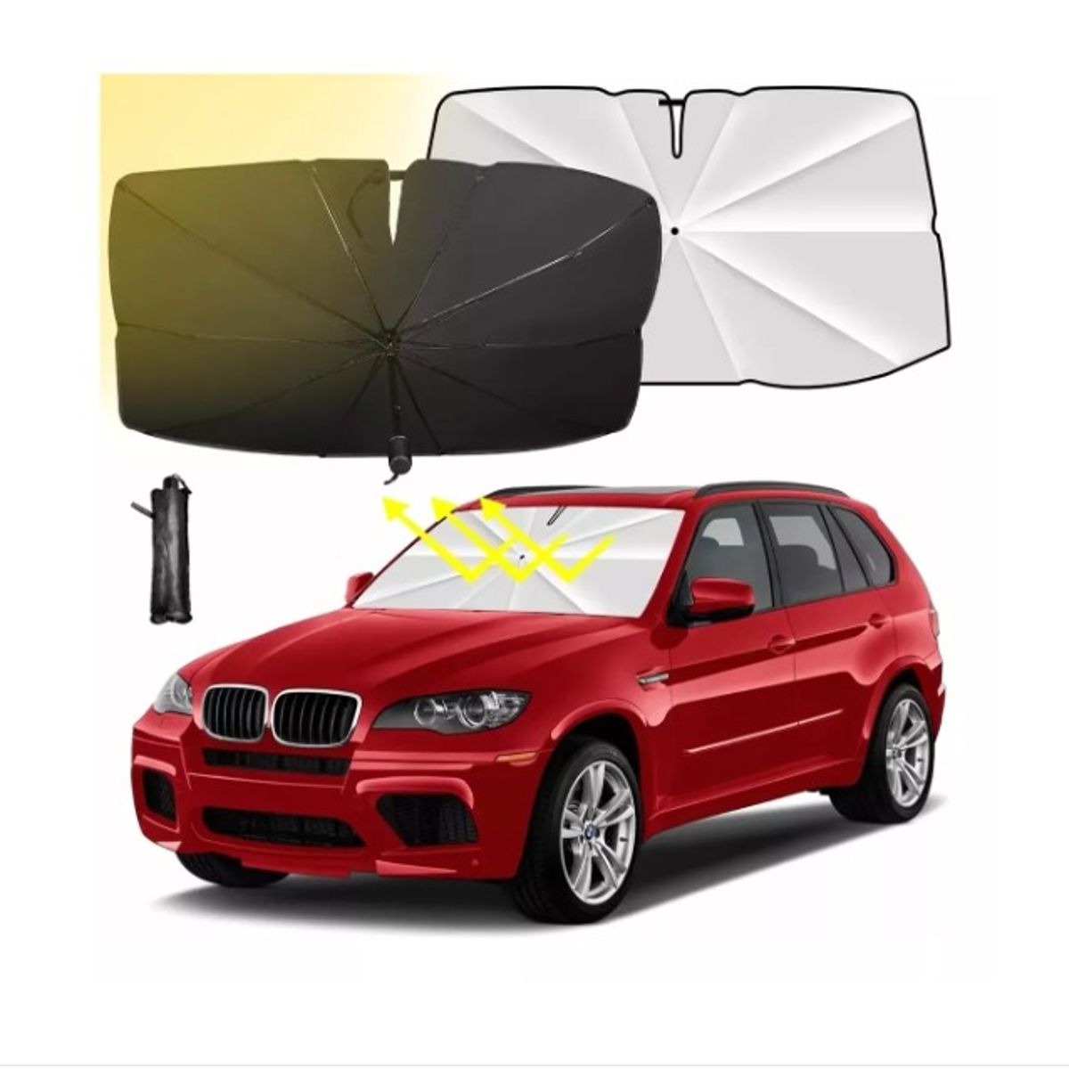 GENERICO - Tapa Sol Auto Tipo Sombrilla Cubre Sol Parabrisa Para Sol