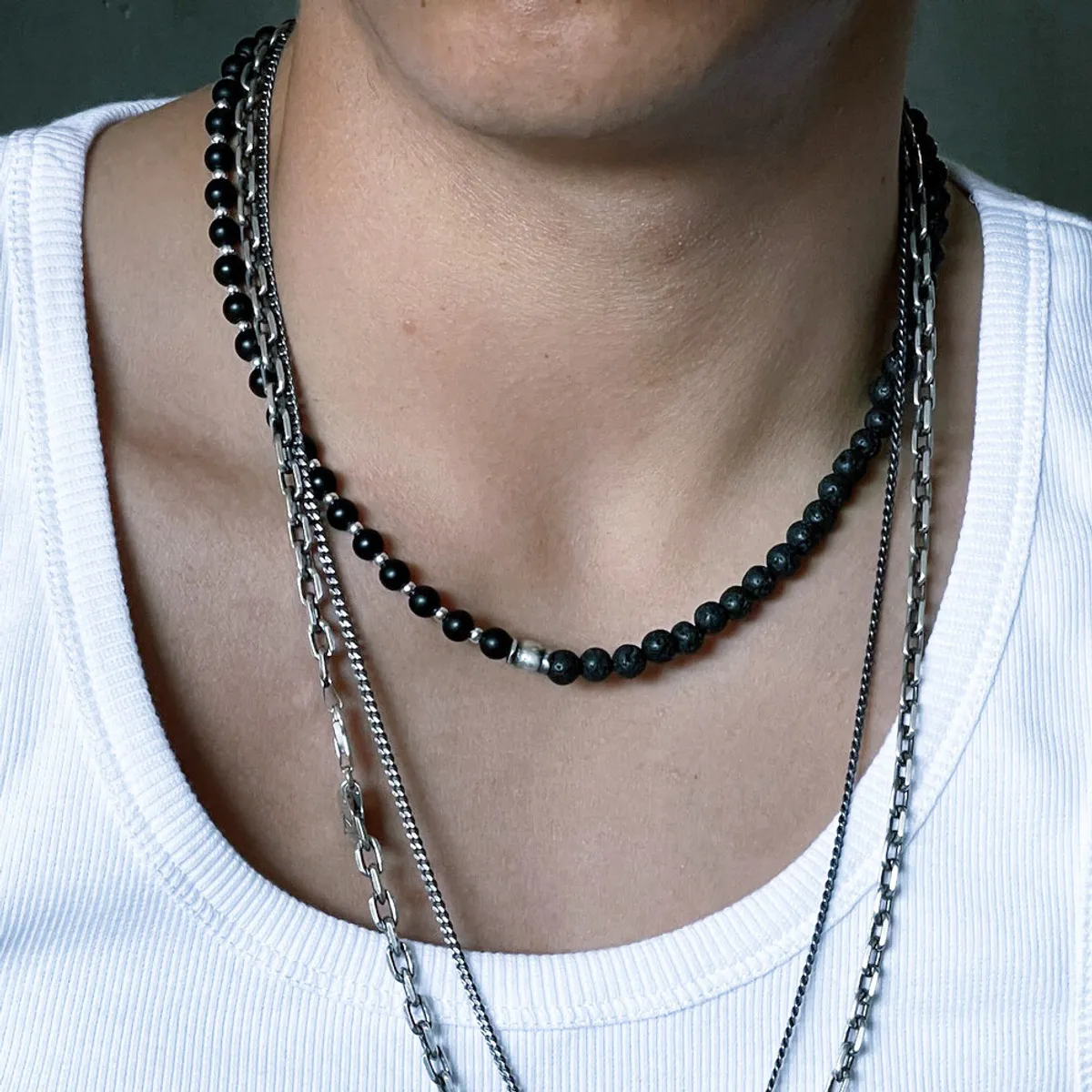 MALEVO JOYAS - Collar Hombre Onix Emblem