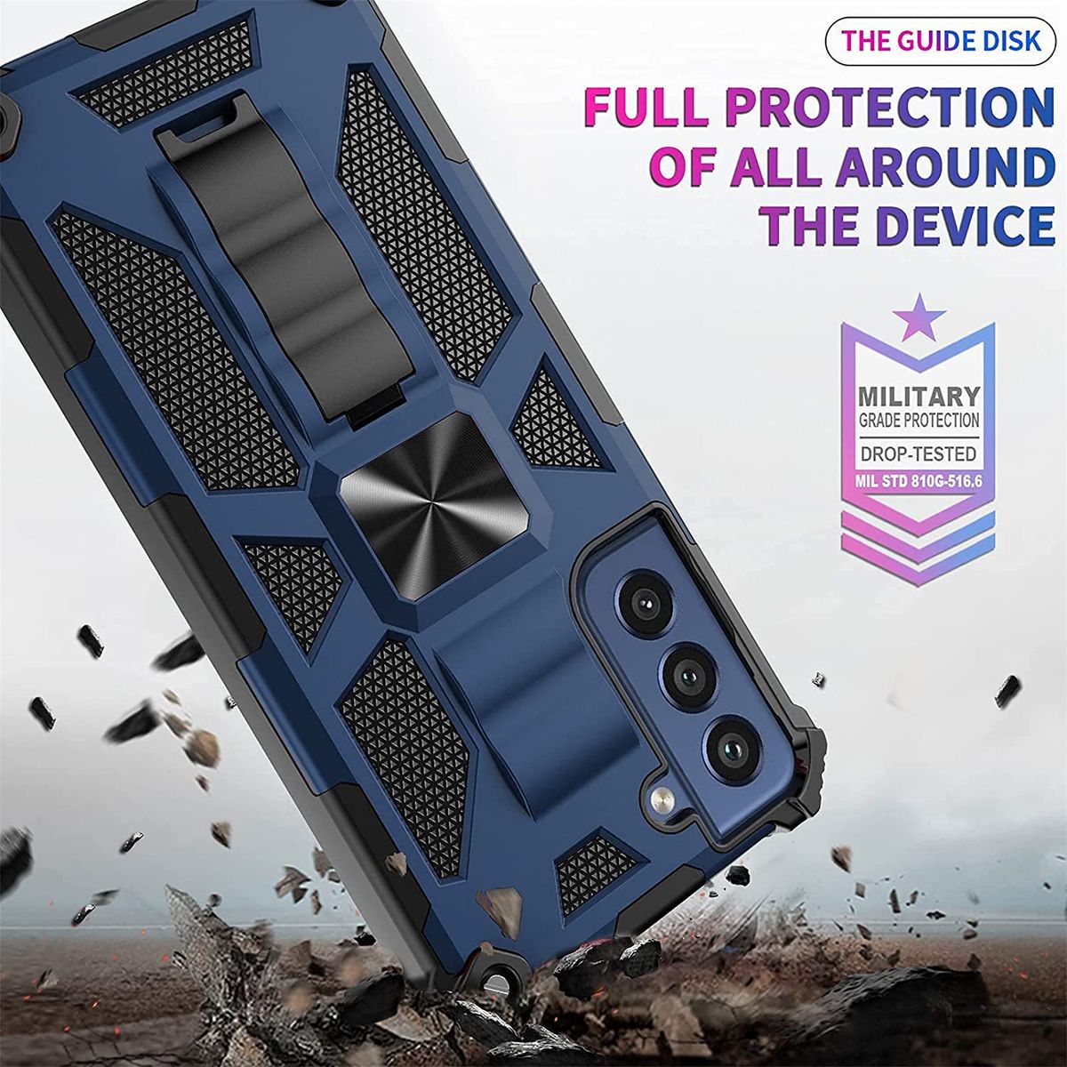 GENERICO - Carcasa para Samsung S21 FE Antigolpe Reforzada - Azul