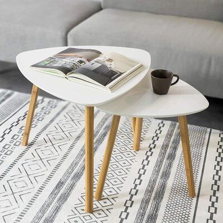 Set 2 Mesas Auxiliares Elis - Diseno Nordico Minimalista - Blanco