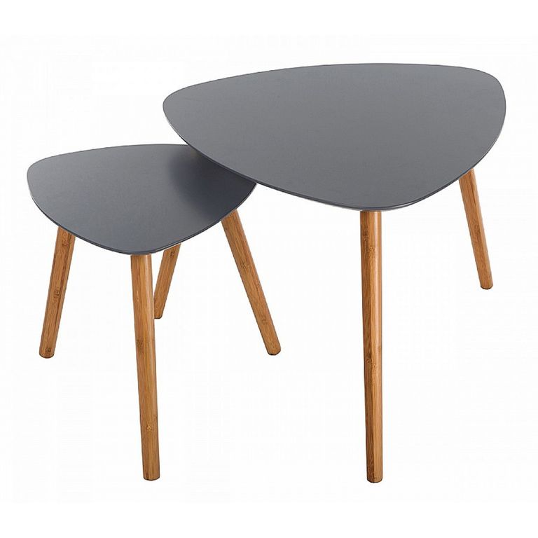 Set 2 Mesas Auxiliares Elis - Diseno Nordico Minimalista - Negro