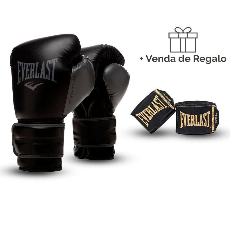 EVERLAST - Guantes de Boxeo Everlast Powerlock 14oz + Vendas de Boxeo