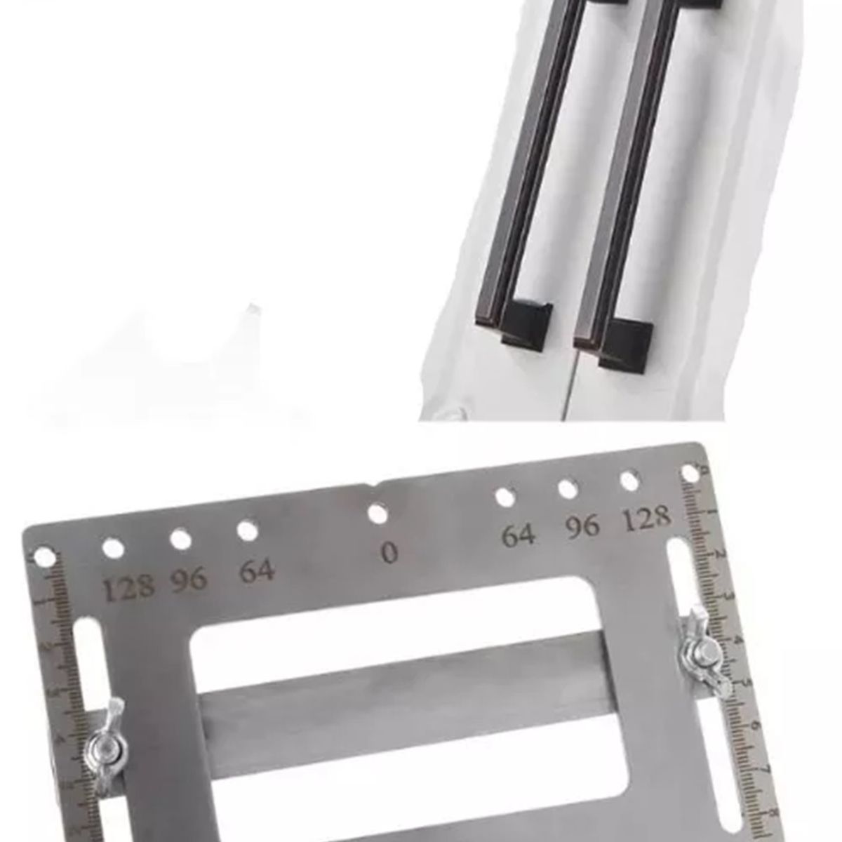 GENERICO - Guía Plantilla Perforación Para Tiradores En Acero Inoxidable