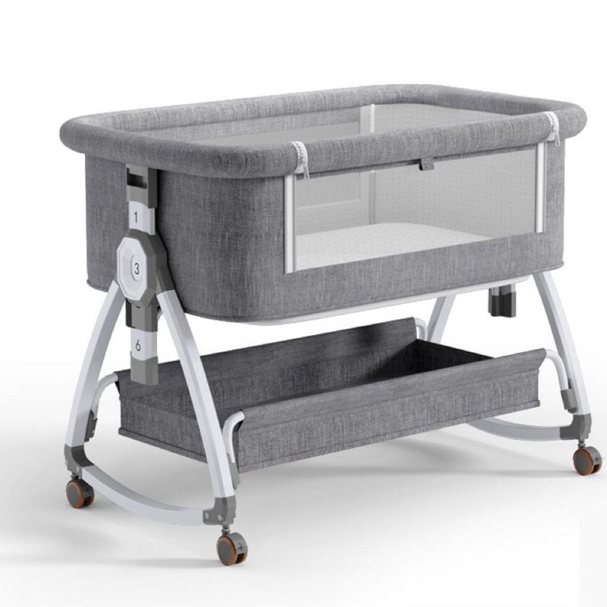 GOLDEN BABY'S - Cuna Colecho con Cesta Mosquitero Cambiador Colchon Gris